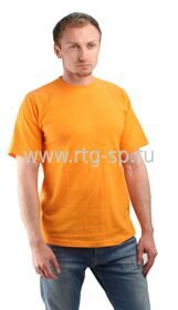 Футболка мужская х/б (пл.160 г/м2) оранжевая